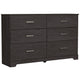 Cyme 2pc Dresser & Mirror Set | 6 Drawers w Handles | Charcoal Black