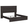 Cyme King Size Bed w Plank Headboard | Minimalist Charcoal Black