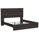 Cyme King Size Bed w Plank Headboard | Minimalist Charcoal Black