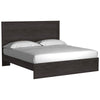 Cyme King Size Bed w Plank Headboard | Minimalist Charcoal Black