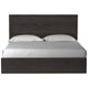 Cyme King Size Bed w Plank Headboard | Minimalist Charcoal Black