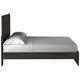 Cyme King Size Bed w Plank Headboard | Minimalist Charcoal Black