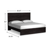 Cyme King Size Bed w Plank Headboard | Minimalist Charcoal Black