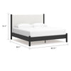 Mooran King Size Bed | White Polyester Upholstery | Modern Black Wood