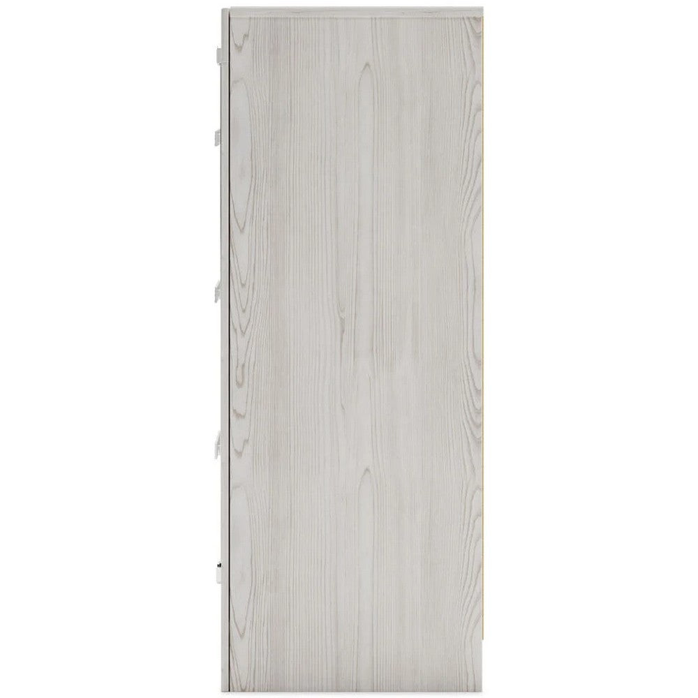 Aly 2pc Dresser & Mirror Set | 6 Drawers w Chrome Handles | White