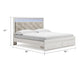 Aly King Size Storage Bed w Gray Button Tufted LED Headboard | White