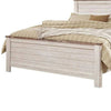 Isla King Panel Bed | Faux Planks Block Pattern | Whitewash & Brown Wood