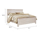 Isla King Panel Bed | Faux Planks Block Pattern | Whitewash & Brown Wood