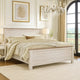 Isla King Panel Bed | Faux Planks Block Pattern | Whitewash & Brown Wood