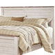 Isla California King Panel Bed | Faux Planks | Whitewash & Brown Wood