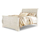 Isla King Sleigh Bed | Faux Planks | Farmhouse Whitewash Wood | Bronze