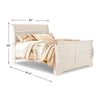 Isla Queen Sleigh Bed | Faux Planks | Farmhouse Whitewash Wood | Bronze
