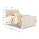 Isla Queen Sleigh Bed | Faux Planks | Farmhouse Whitewash Wood | Bronze
