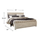 Simon King Panel Bed | Bordered Headboard & Footboard | Whitewash Wood