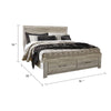 Simon King Platform Bed | 2 Drawer Footboard | Weathered Whitewash Wood