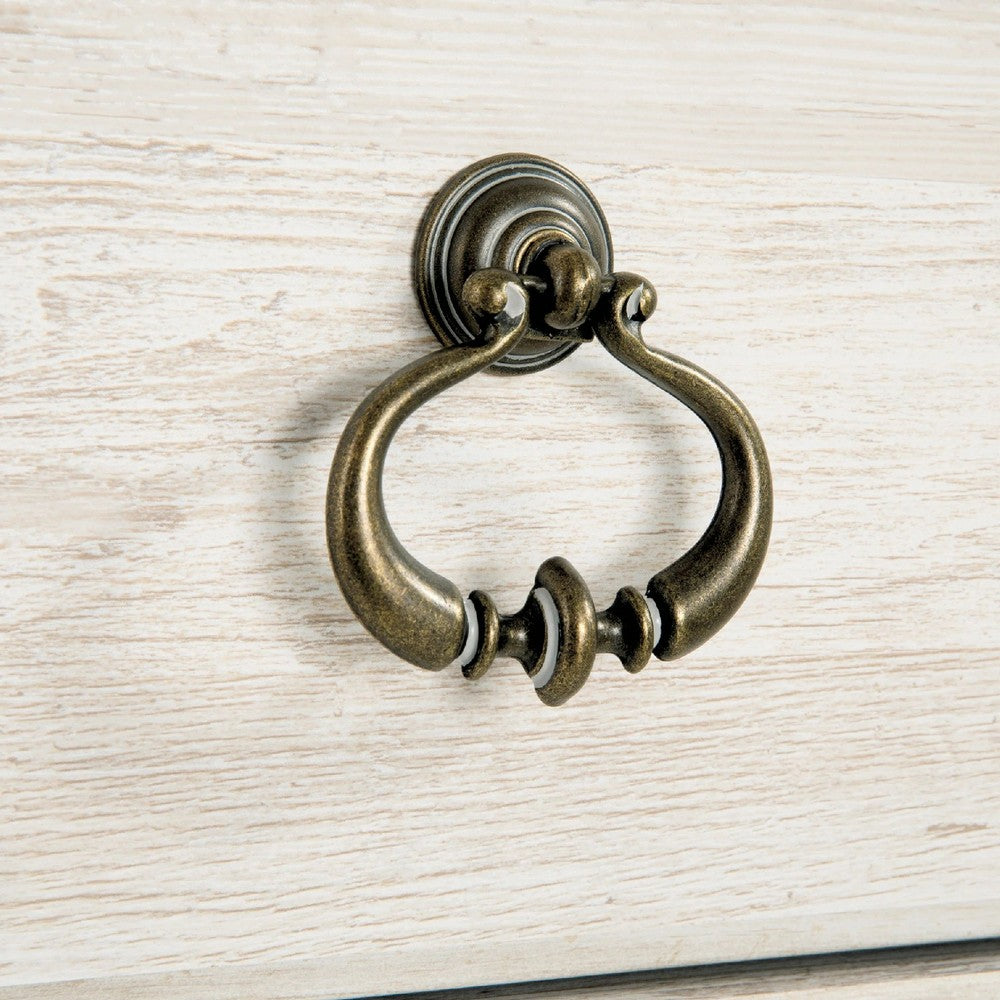 Isla Dresser & Mirror Set | 6 Drawers | Brown Faux Plank Top | Whitewash