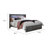 Bays King Size Storage Bed with 2 Drawers | Driftwood Smoke Gray | LED