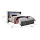 Bays King Size Storage Bed with 2 Drawers | Driftwood Smoke Gray | LED