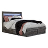 Bays Queen Size Storage Bed with 4 Drawers | Driftwood Smoke Gray | LED