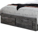 Bays King Size Storage Bed with 4 Drawers | Driftwood Smoke Gray | LED