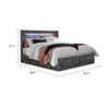 Bays King Size Storage Bed with 4 Drawers | Driftwood Smoke Gray | LED