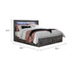 Bays King Size Storage Bed with 4 Drawers | Driftwood Smoke Gray | LED