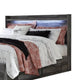 Bays King Size Storage Bed with 6 Drawers | Driftwood Smoke Gray | LED