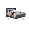 Bays King Size Storage Bed with 6 Drawers | Driftwood Smoke Gray | LED