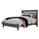 Bays Queen Size Bed | LED Panel Bookcase Headboard | Driftwood Smoke Gray