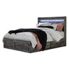Bays Queen Size Storage Bed with 6 Drawers | Driftwood Smoke Gray | LED