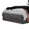 Bays Queen Size Storage Bed with 6 Drawers | Driftwood Smoke Gray | LED