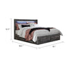 Bays Queen Size Storage Bed with 6 Drawers | Driftwood Smoke Gray | LED