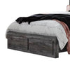 Bays Queen Size Storage Bed with 2 Drawers | Driftwood Smoke Gray | LED