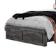 Bays Queen Size Storage Bed with 2 Drawers | Driftwood Smoke Gray | LED