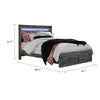 Bays Queen Size Storage Bed with 2 Drawers | Driftwood Smoke Gray | LED