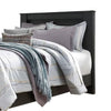 Toi Queen Size Bed | Grooved Panel Headboard | Charcoal Gray Finish