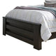 Toi Queen Size Bed | Grooved Panel Headboard | Charcoal Gray Finish