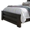 Toi King Size Bed | Grooved Panel Headboard | Charcoal Gray Finish