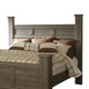 Joi California King Size Poster Bed | Aged Oak Brown Rough Sawn