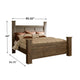 Joi California King Size Poster Bed | Aged Oak Brown Rough Sawn