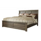 Joi California King Size Panel Bed | Aged Oak Brown Rough Sawn