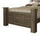 Joi Queen Size Poster Bed | Plank Design | Aged Oak Brown Rough Sawn