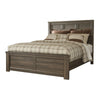 Joi Queen Size Bed | Plank Panel Design | Aged Oak Brown Rough Sawn