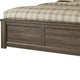 Joi Queen Size Bed | Plank Panel Design | Aged Oak Brown Rough Sawn