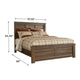 Joi Queen Size Bed | Plank Panel Design | Aged Oak Brown Rough Sawn
