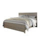 Kulv King Size Panel Bed w Plank-Style Design | Vintage Gray Wood