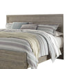 Kulv King Size Panel Bed w Plank-Style Design | Vintage Gray Wood