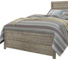Kulv Queen Size Panel Bed w Plank-Style Design | Vintage Gray Wood