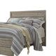 Kulv Queen Size Panel Bed w Plank-Style Design | Vintage Gray Wood