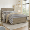 Kulv Queen Size Panel Bed w Plank-Style Design | Vintage Gray Wood